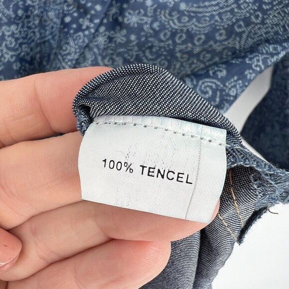 Rangriti Kurta Tunic Sz S Paisley Tencel Boho Indian Flare Sleeve Indie Lagom - Picture 9 of 12